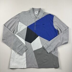Lacoste Slim Fit Polo Shirt Mens Size 8 3XL Long Sleeve Golf Preppy‎ Gray Blue